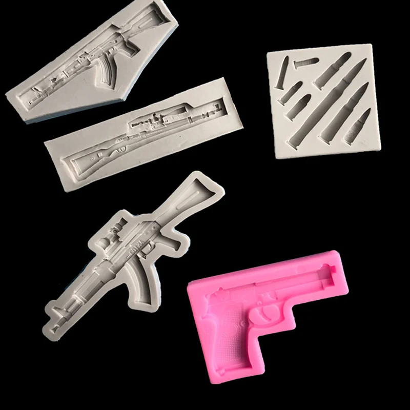 

DIY Pistol AK Gun Shape 3D Cake Silicone Mold Cupcake Jewelry Chocolate Decor