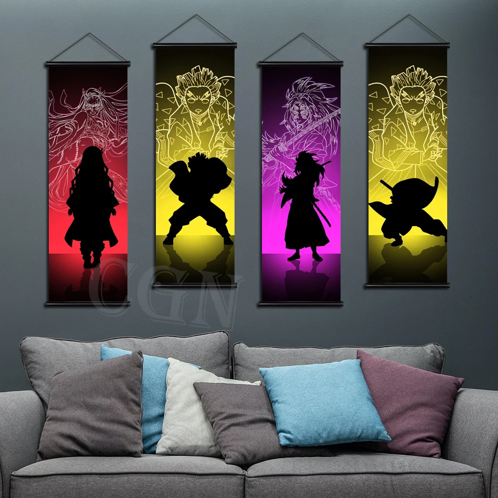 

Canvas Painting Demon Slayer Posters and Print Kokushibou Wall Art Picture Cuadros for Living Room Hanging Scrolls Home Decor