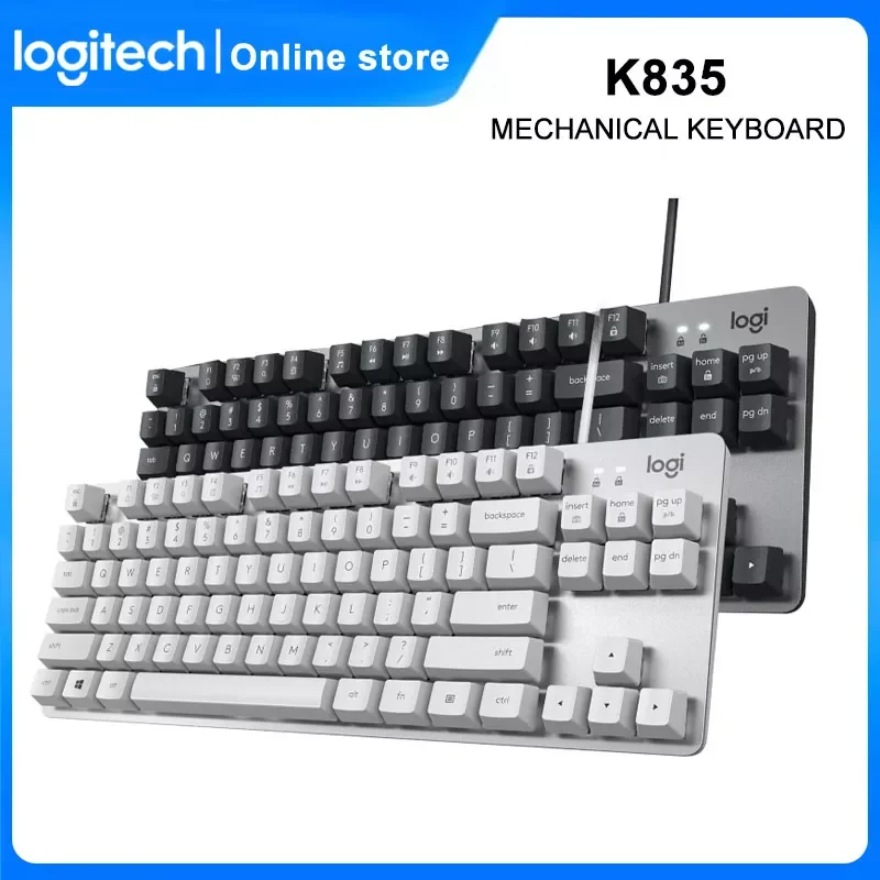 Logitech-Teclado mecánico K835 con cable para juegos, teclado flotante TKL de 84 teclas para ordenador de escritorio, portátil, PC y oficina