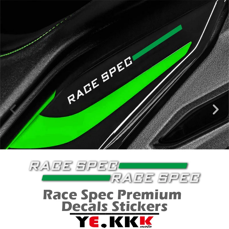 Race Spec Premium Decals Stickers For Kawasaki Z Ninja  100MM X 11MM 2 Pack Custom Color