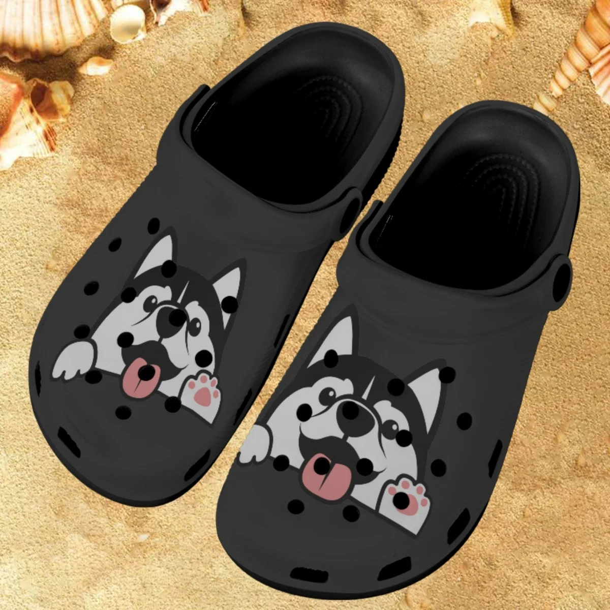 

Husky Sandals for 2023 Cute Dog Animal Design Fashion Summer Women's Home Slippers Flats Breathable Beach Slides Shoes Woman