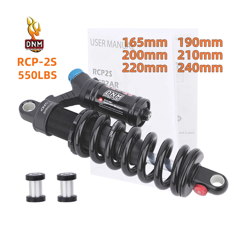 DNM RCP2S Mountain Bike Rear Shock Absorber 550LBS Spring Soft Tail 165mm/190mm/200/210/220/240mm For AM/FR/DH/MTB Bicycle Shock