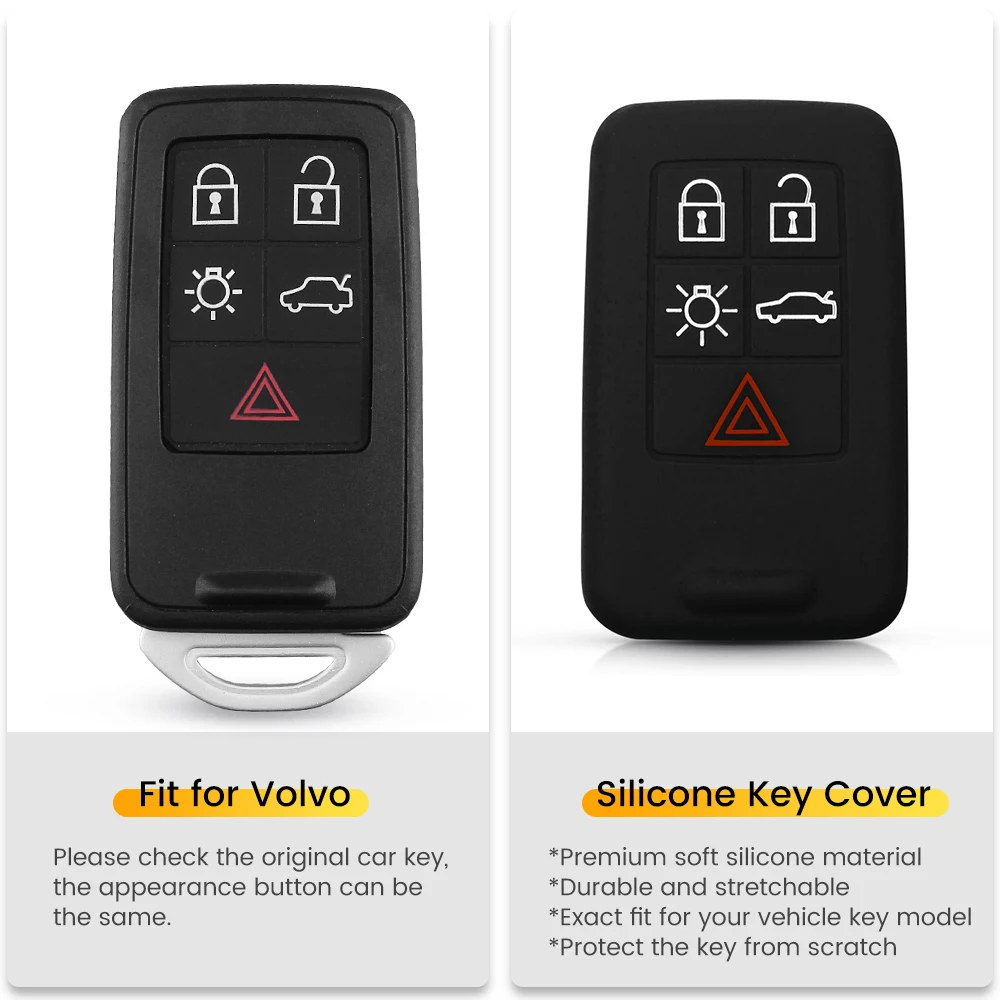KEYYOU 5 Кнопка Силиконовый чехол для ключей от машины Volvo XC60 XC40 S90 V40 XC70 V70 S40 V50 S60L V60 S80