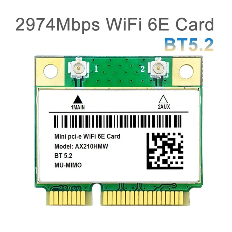 

HOT-Wifi 6E AX210HMW Mini PCI-E Wifi карта AX210 802.11Ax/Ac 2,4G/5G BT5.2 беспроводной адаптер для игрового ноутбука