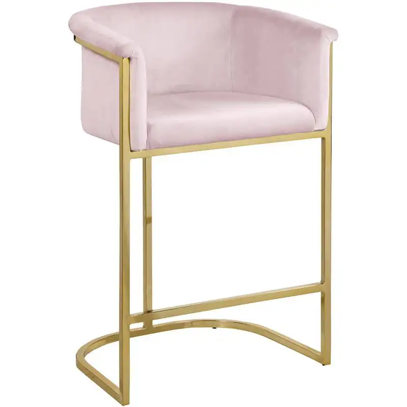 

Meridian Furniture 27"H Velvet Counter Stool in Pink