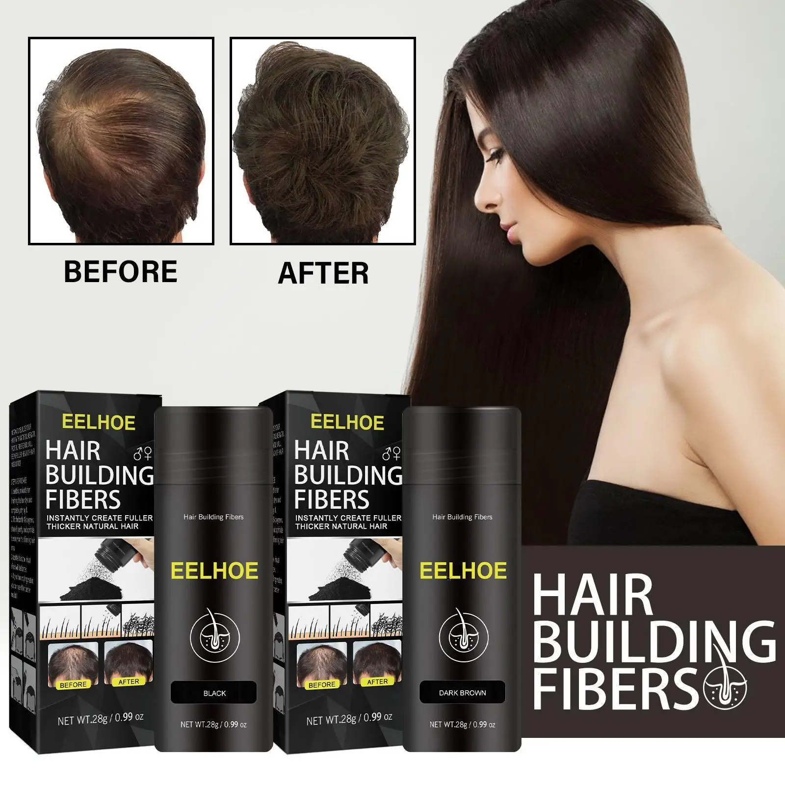 

Пудра для наращивания волос, кератиновая пудра для наращивания волос, тёмно-коричневая, черная, мгновенное восстановление волос, уход за во...