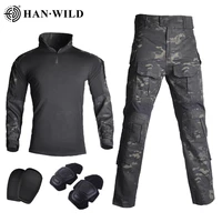 han wild tactical uniforms sets g3 men rip stop camouflage military clothing army suit airsoft multicam cargo pants combat shirt