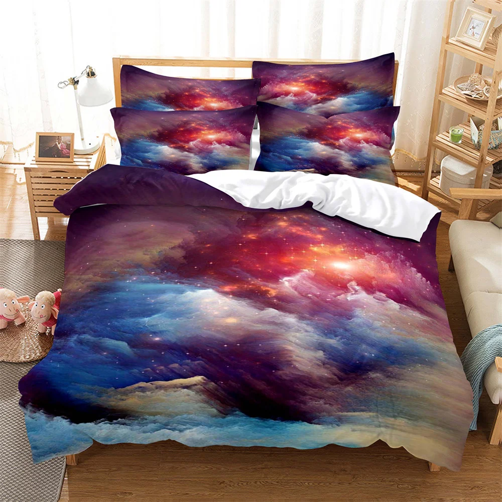 

Starry sky Bedding Sets 3D Digital Printing Quilt Cover Mario Pattern Bedspread Single Twin Full Queen King Size Bedding