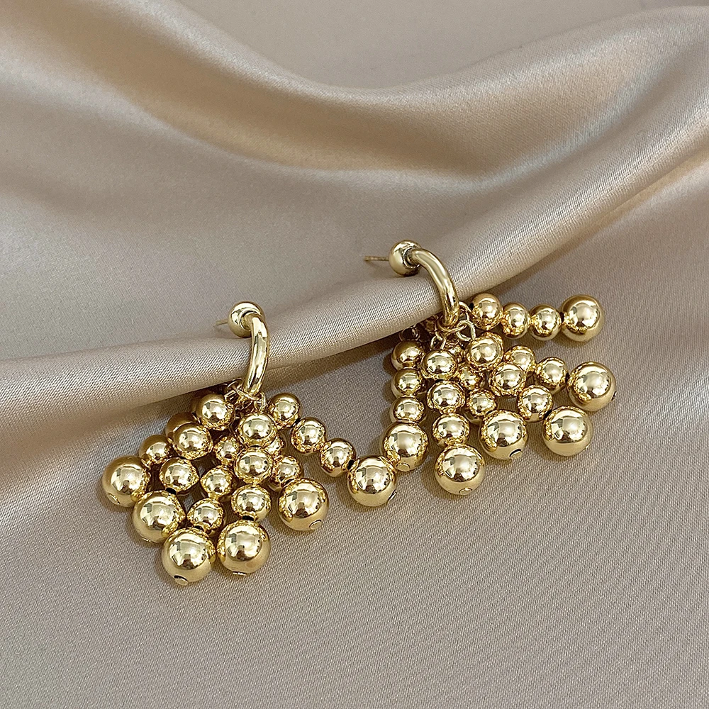 Greatera Personality Light Роскошные маленькие водопадные металлические серьги золотого