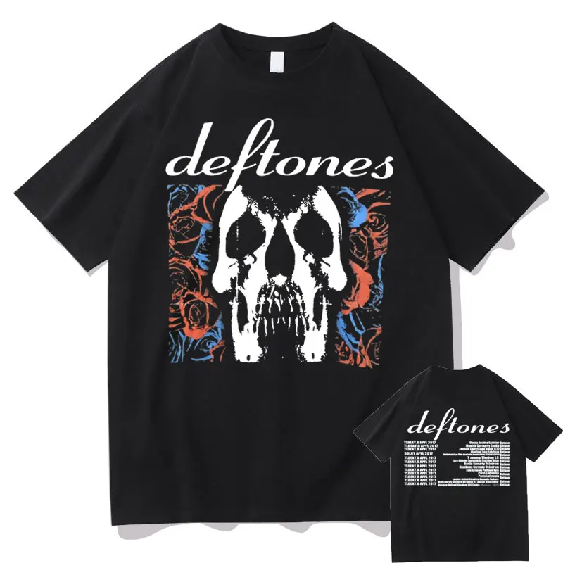 

Deftones Band Album Alternative Rock Double Sided Print T-shirt Men Women Fashion Skull Tees Summer Mens Cotton Oversized Tshirt