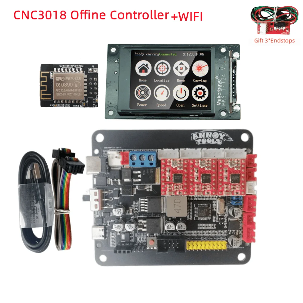 Monitor de escritorio CNC3018 Max, actualización sin conexión, pantalla táctil láser master MKS DLC v2.1, controlador MKSTFT24, placa base CNC