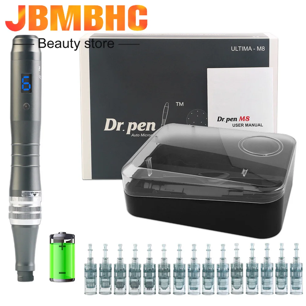 

Dermapen M8 with 15 Pcs Cartridges Dr Pen M8 Radio Frequency Microneedle Machine Facial Mesotherapy Apparatus Skin Care Tools