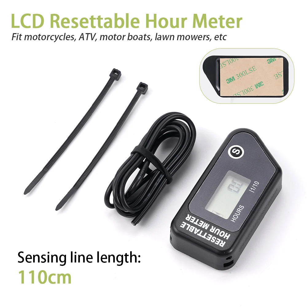 

Водонепроницаемый ЖК-сбрасываемый счетчик часов, напоминание о технике обслуживания черного/красного цвета, подходит для мотоцикла/квадроцикла/моторной лодки/газонокосилки