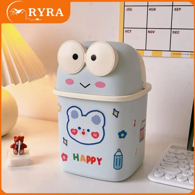 

Free Up Space Mini Trash Can Exceptionally Sturdy Cute Styling Creative Storage Bucket Sturdy And Durable Desktop Trash Basket