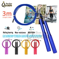 steel speed fitness jump ropes adjustable skipping rope with aluminium alloy handle ball bearing for fat burning exercises