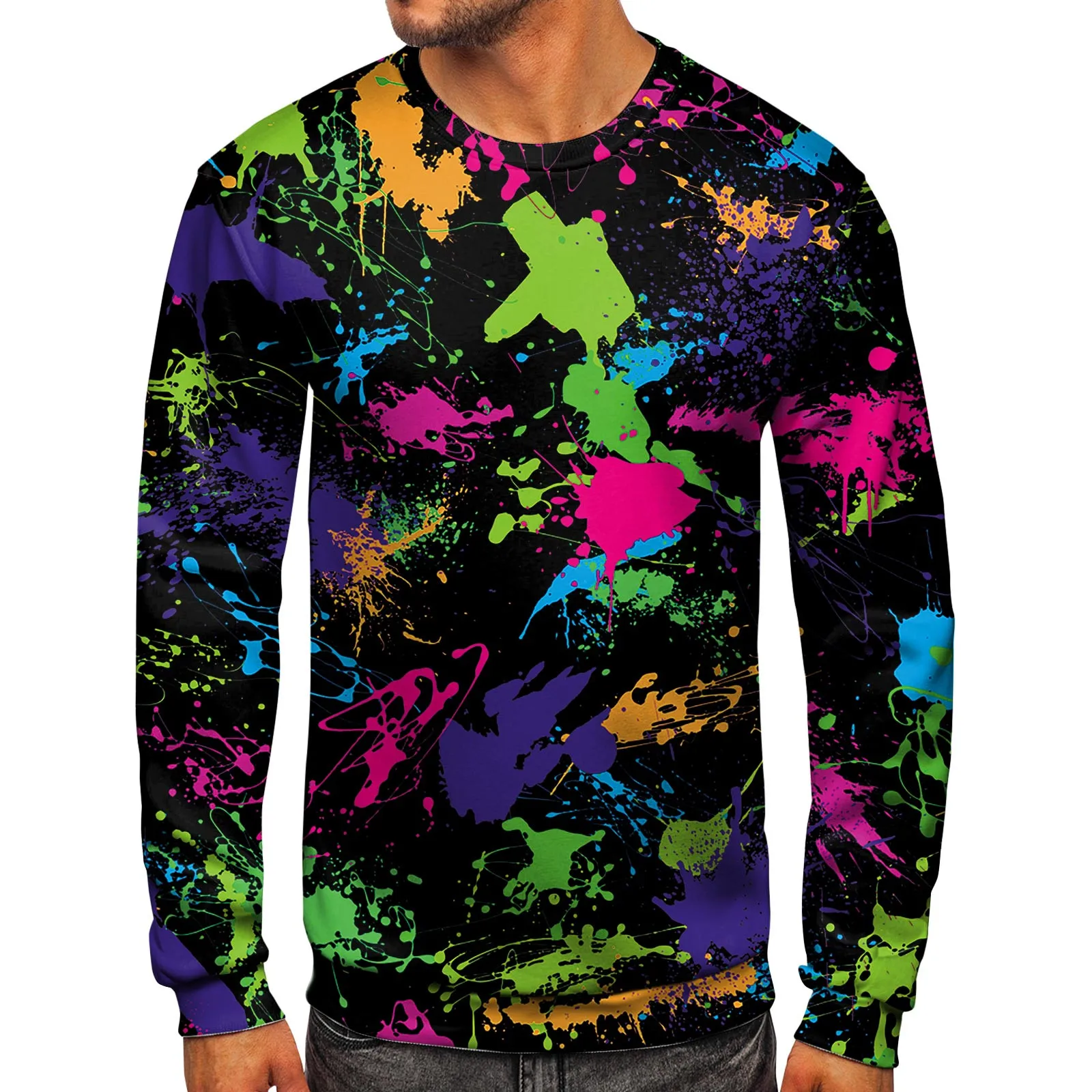 

Autumn Winter Oversized Sweatshirts 3d Print Sweatshirt Personality Sweater Round Neck Men's Sweatshirt Long Sleeve Sudaderas