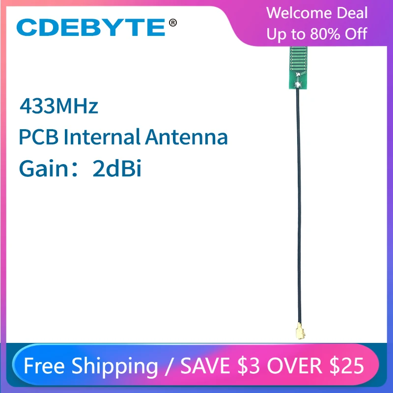 

10pc/lot 433MHz Ominidirectional 2dbi Wifi Antenna PCB Internal IPEX Interface