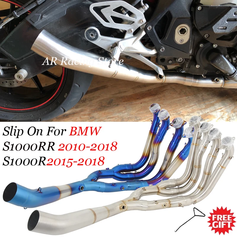

Slip On For BMW S1000RR S1000r 2010-2018 Full System Motorcycle Exhaust Escape Moto Header Front Link Pipe Connect 60mm Muffler