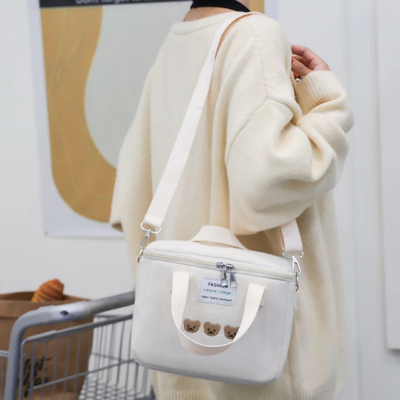 

Mother Baby Bag Diaper Bags Multifunctional Bear Embroidery Thermal Insulation Mommy Bag Waterproof Fashion Food Storage Bags