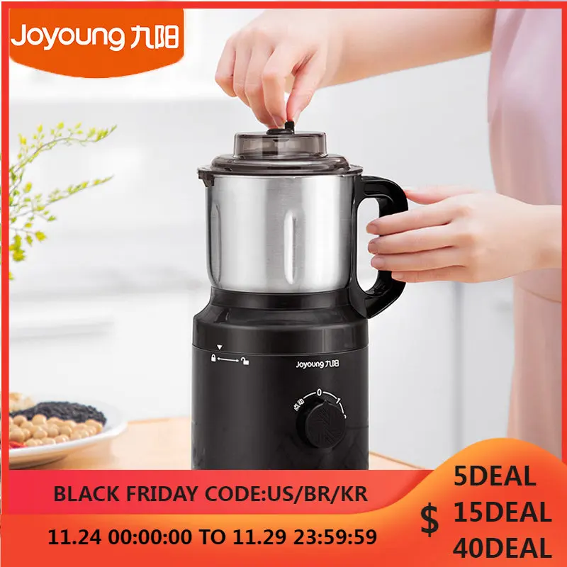 

Электрическая кофемолка Joyoung M71, 300 Вт, высокоскоростная кофемолка в зернах, орехи, специи, порошок, шлифовальный станок, измельчение зерна, к...