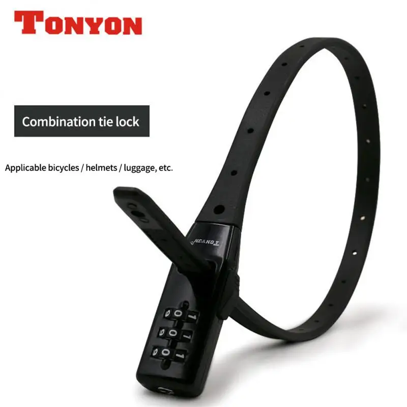 

TONYON 3-digit Password Helmet Lock Multipurpose Bicycle Electric Scooter Motorcycle Anti-theft Cable Tie Locks Bike Accessories