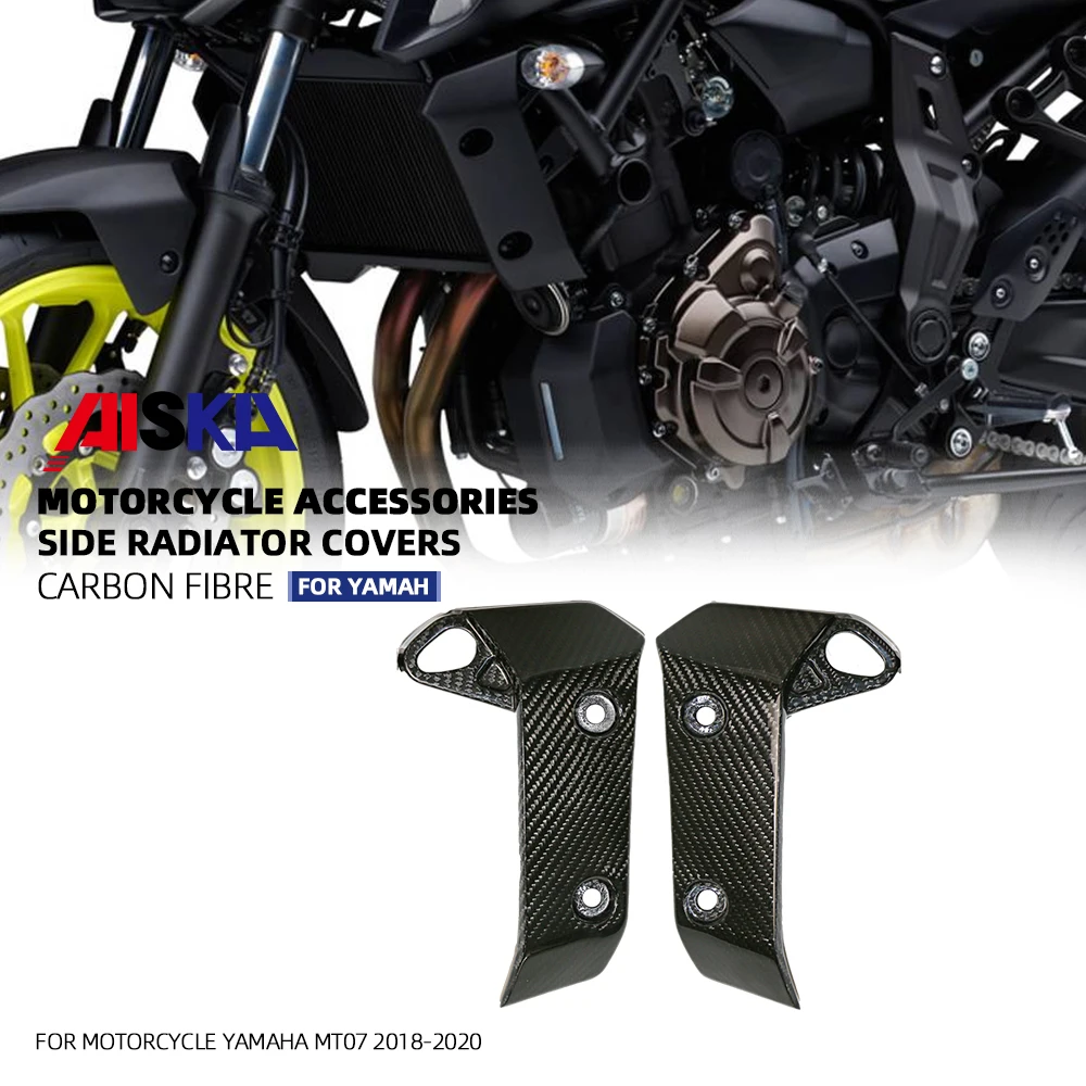 

Dry Carbon Fiber Motorcycle Modified Fairing Radiator Fairings Panels For Yamaha MT07 MT-07 2018 2019 2020 2021