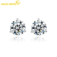 sace gems real 0 5 carat d color moissanite stud earrings for women top quality 925 sterling silver sparkling wedding jewelry