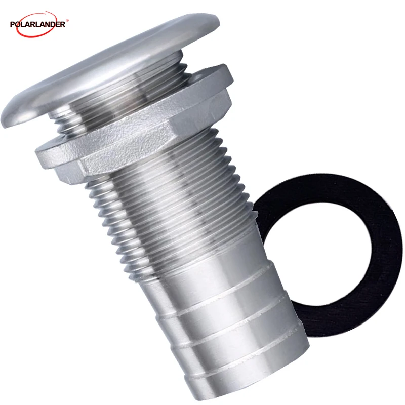 

Marine Effluent & Rrainage Joint Boat 1" 33mm Stainless Steel Outlet Hose Barb Hull Connector AccessorieS For Yacht Kayak Rowing