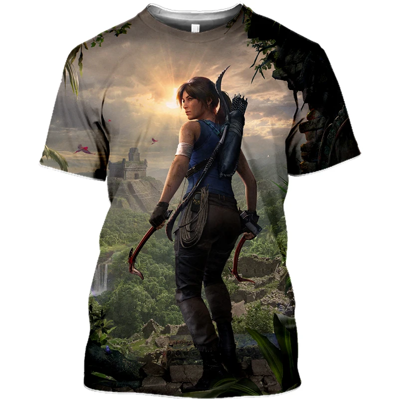 NEW DIY Style Game [Tomb RaIder] 15th Anniversary T-shirt Men And  Women Lara  Croft Cartoon Super Breathable Top Kids Adventure images - 6