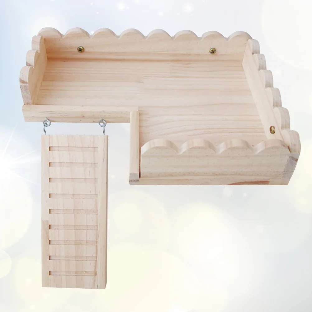

Hamster Wooden Platform Cages Jump Playthingladder Rabbit Cage Accessories Chinchilla Wood Platformspet Bed
