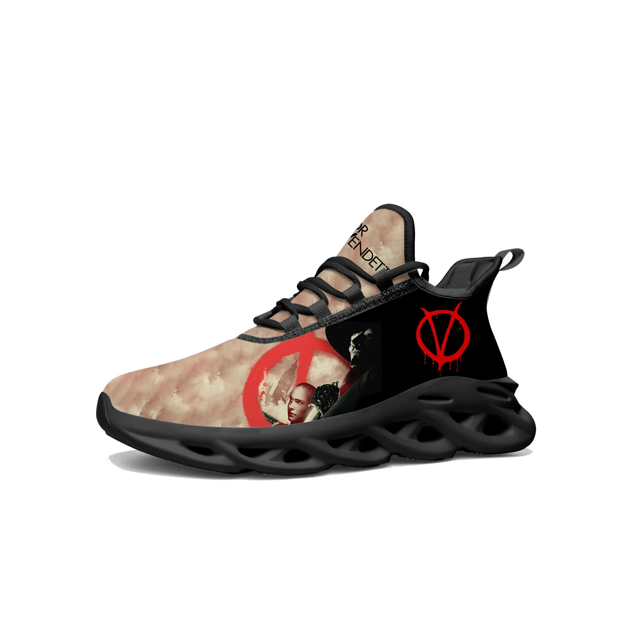

V for Vendetta Movie Flats Sneakers Mens Womens Sports Running Shoes High Quality Sneaker Lace Up Mesh Footwear custom made Shoe
