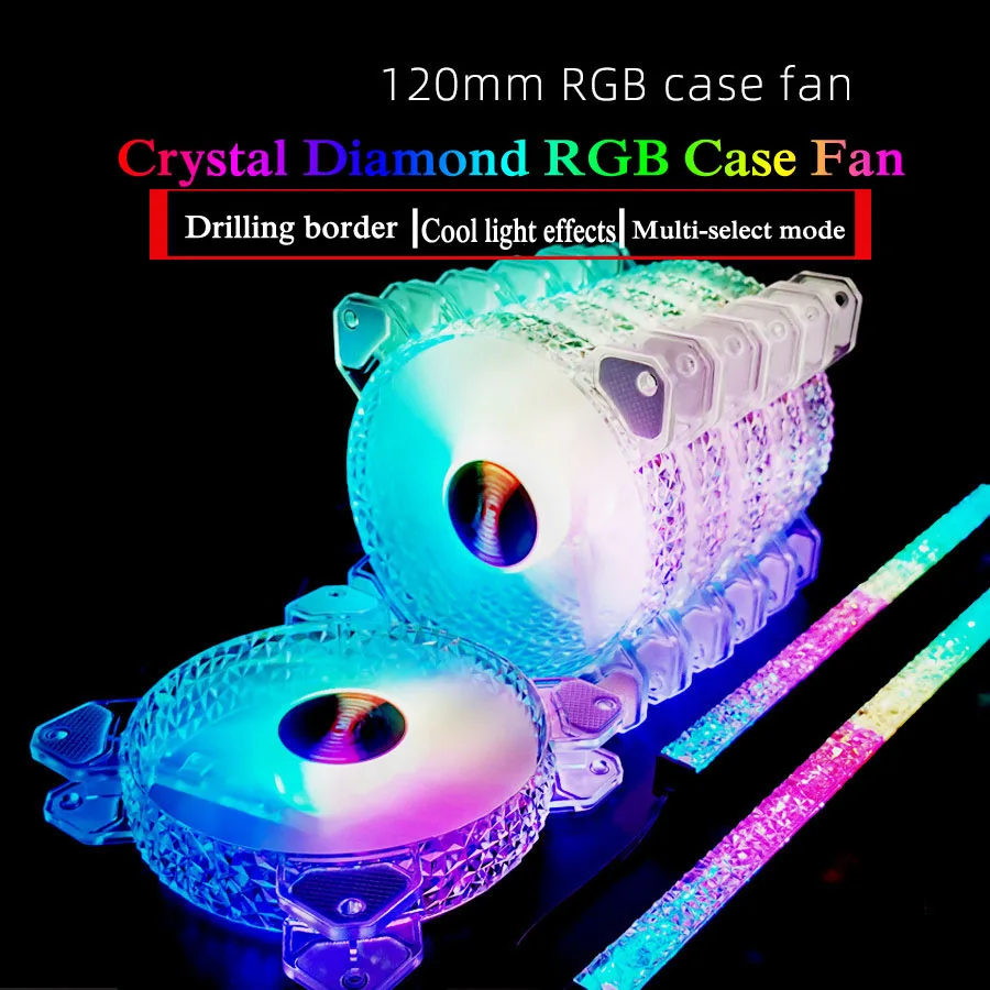 120 мм RGB Вентилятор охлаждения 12 см Бесшумная Алмазная диафрагма компьютера