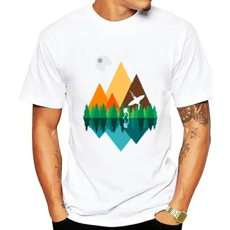 

JCGO Summer T Shirt Women Cotton Plus Size S-5XL Moon Mountain Print O-Neck Short Sleeve Lady tshirts Fashion Casual Tee Tops