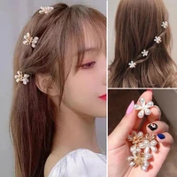 stylish hair claw clip temperament fairy mini faux pearl flower girls side hair clip mini claw clip hair clip 1510pcs