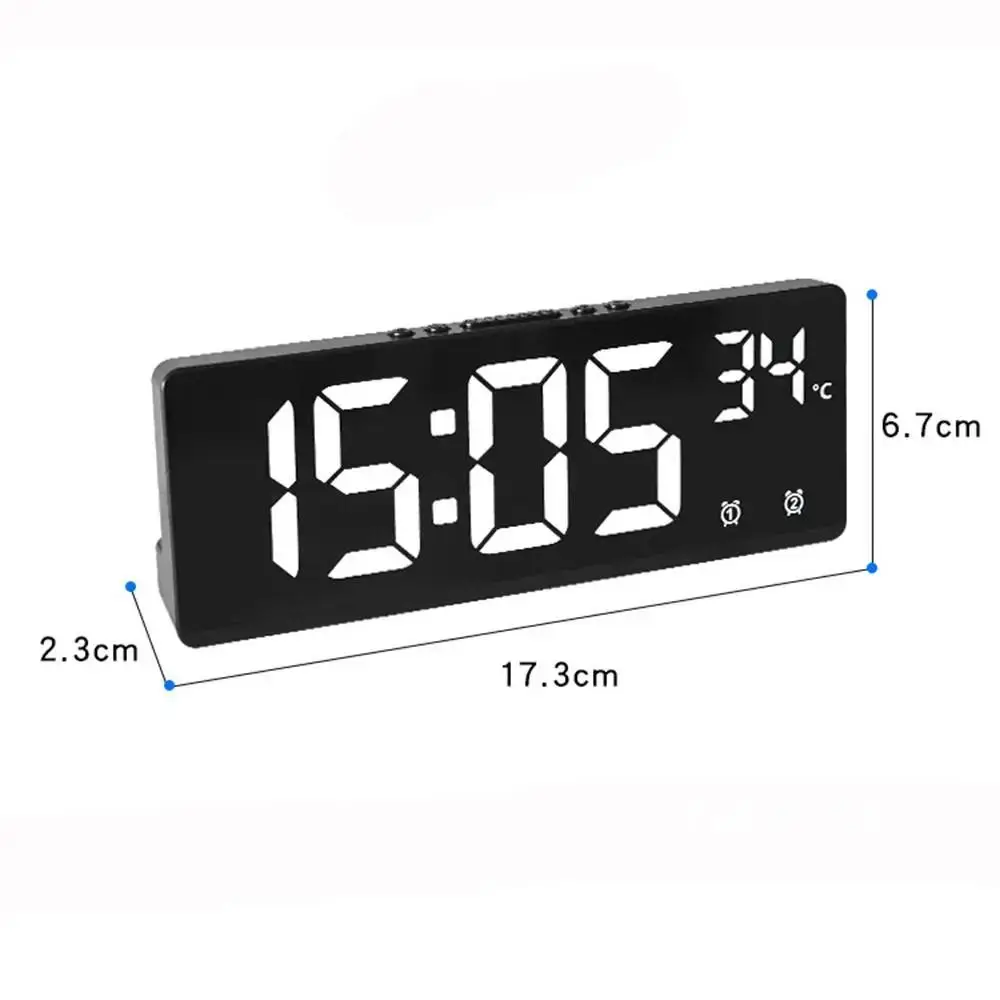 LED Digital Alarm Clock Bedside With Temperature Calendar Electronic Table Date Display Large Screen Home Decor