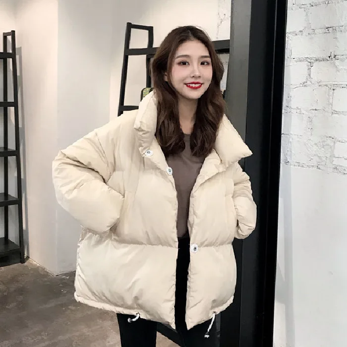 

2022 new winter Korean version of the stand-up collar female cotton thickened cotton clothes loose cotton clothes bread clothes