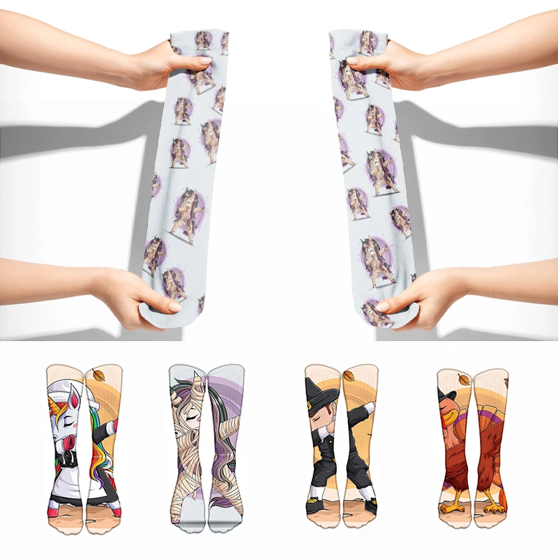 

Long Men's Cotton Novelty Funny Socks custom Print Cute Colorful Women's sports Sock Casual Harajuku Art women's 3D Socks