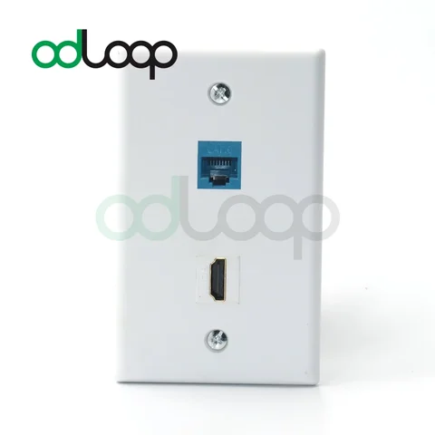 Настенная пластина ODLOOP HDMI Ethernet RJ45 Cat6 Keystone Jack HDMI мама-мама Keystone Jack вставка 2-портовая настенная пластина для HDTV