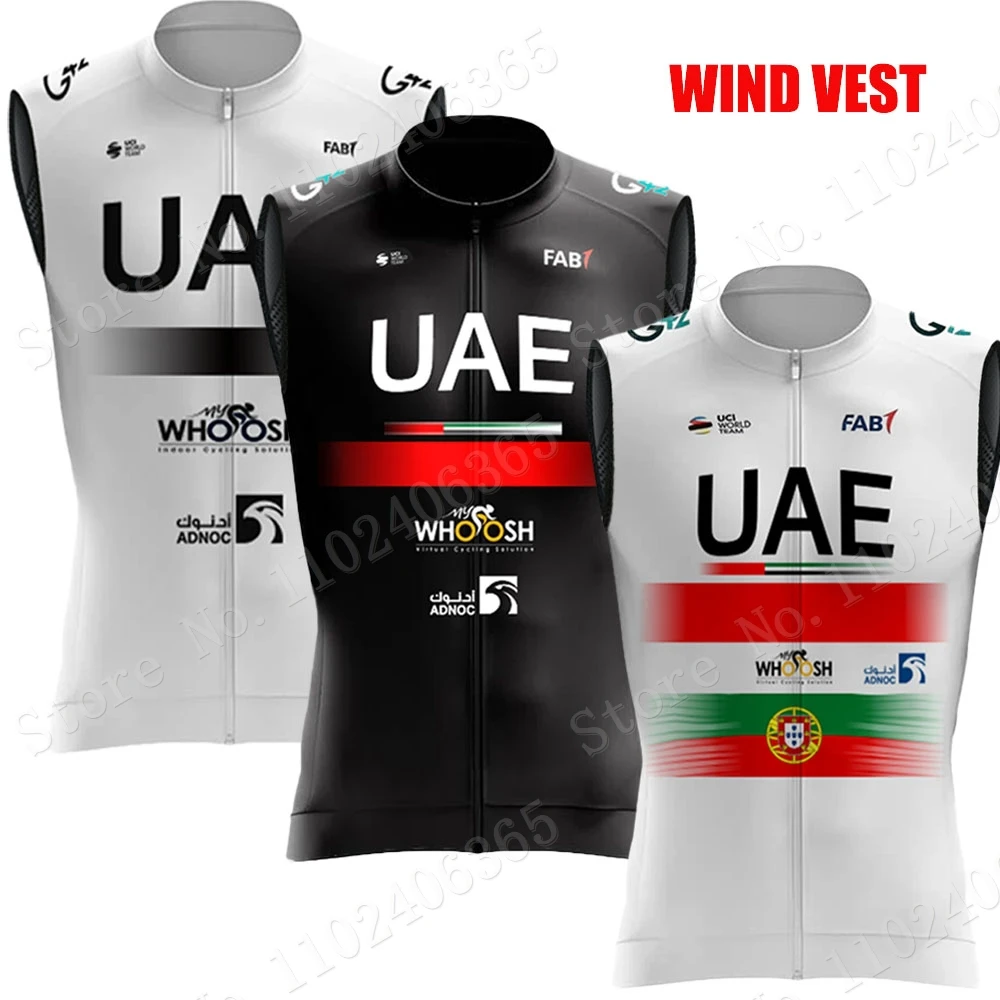 

UAE Wind Vest 2023 Team Cycling Jersey Sleeveless Portugal Red Windproof Lightweight Retro ind Vest MTB Maillot Ropa Ciclismo