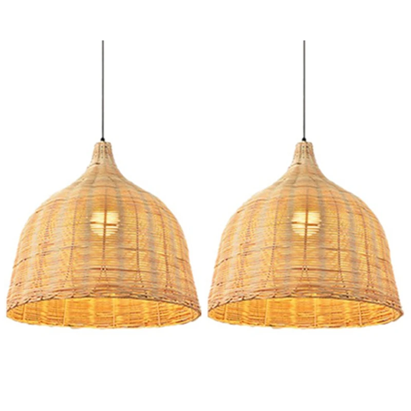 Rattan Lamp Pendant Light Vintage Hanging Lamp Shades E27 Living Room Dining Room Decor Cafe Restaurant Hanglamp