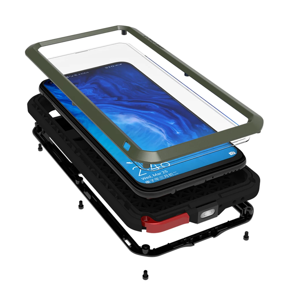 LOVE MEI Case For Huawei P30 Pro Metal Armor Cover P40 Lite P 30 Military Grade Shockproof Silicone Funda Built-in Protector