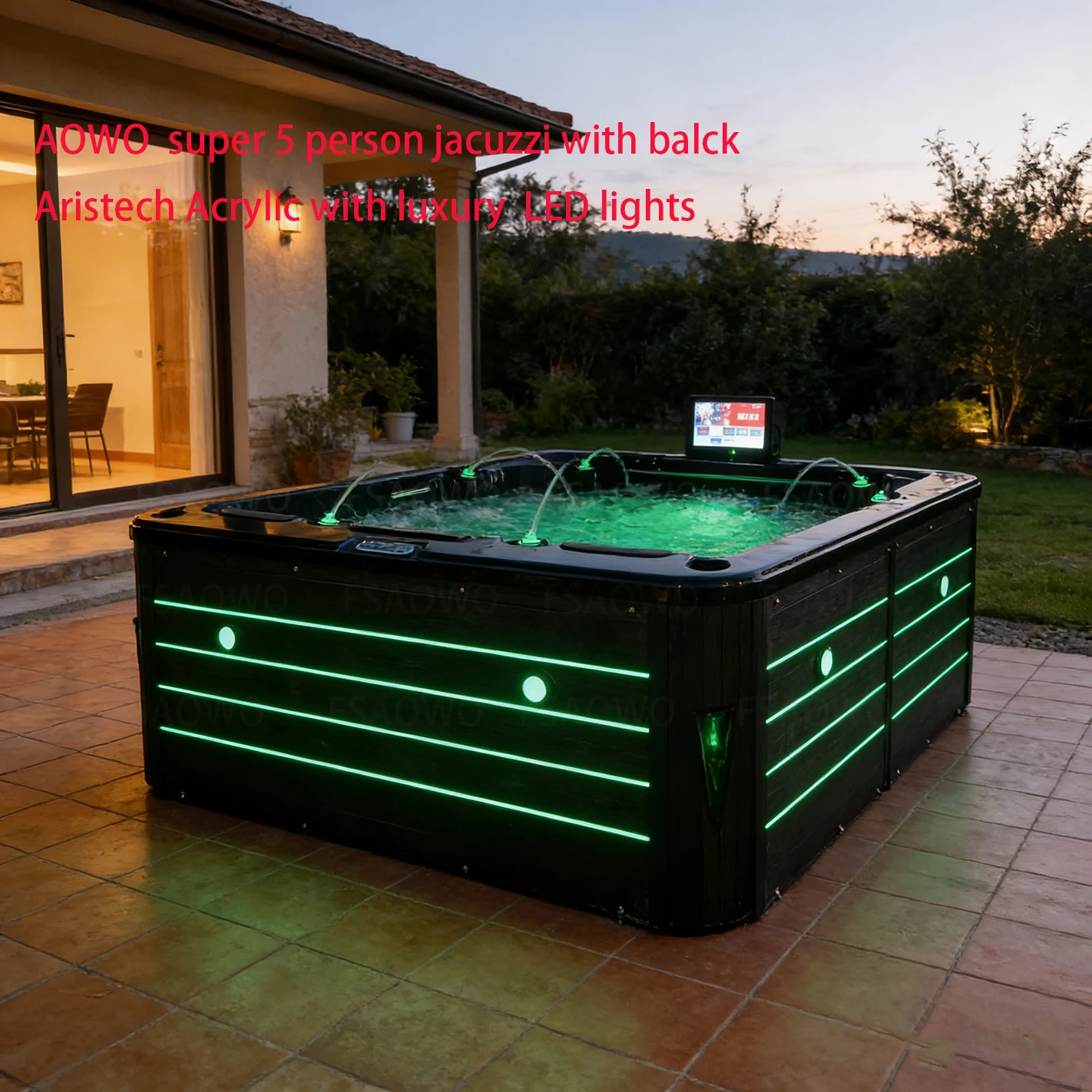 Aristech Spa Сборный Спа-бассейн для улицы, джакузи на 10 человек для сада и двора с цветной светодиодной подсветкой и системой Balboa (art.: 3920dd40d22ef) - 3920dd40d22ef