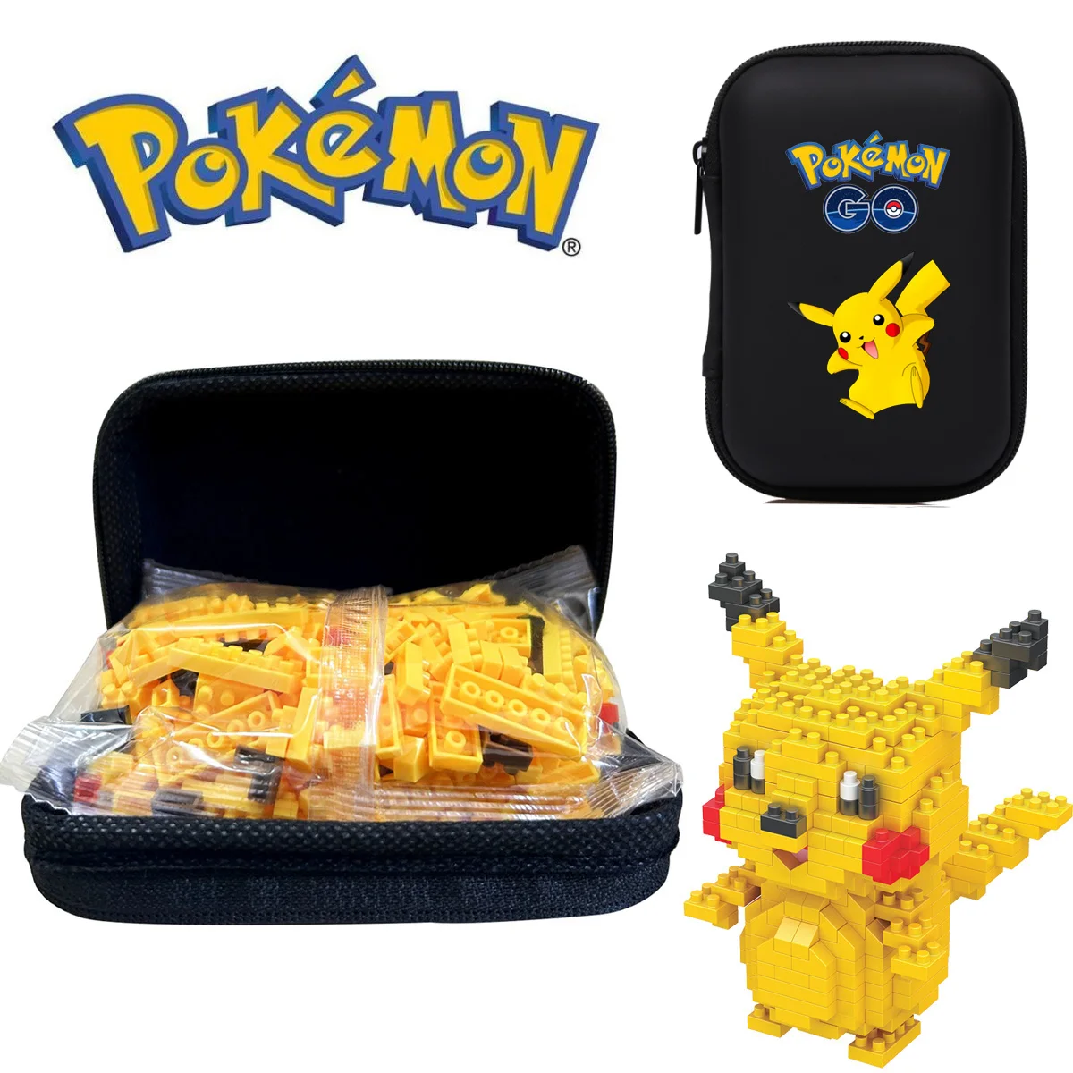 

61 Styles Pokemon Blocks Small Cartoon Mini Building Block Pikachu Charizard Eevee Mewtwo Anime Assemble Action Model Dolls Toys