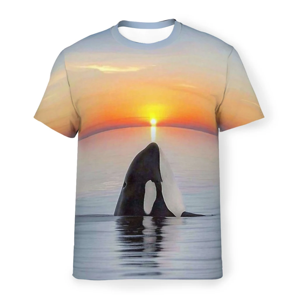 

Polyester TShirt for Men Blackfish Marine Species The Relationship Between Man And Nature Killer Whale Basic Leisure T Shirt