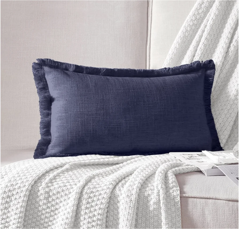 Наволочка-12x20 дюймов льняная поясничная декоративная подушка в стиле бохо с