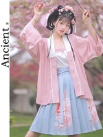 new chinese traditional costume hanfu modern style asian dress improved hanbok woman cosplay fairy girl sweet fresh pink summer