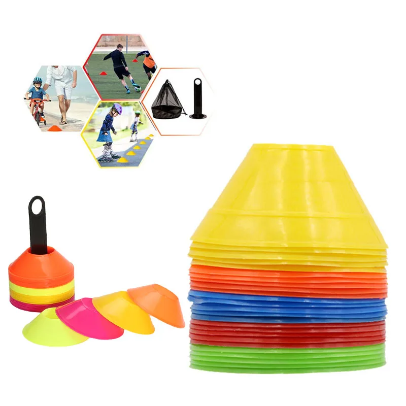 50pcs/lot Football Training Disc Cones Track Space Marker Inline Skating Cross Speed Soccer Training Ball Game Outdoor Sport