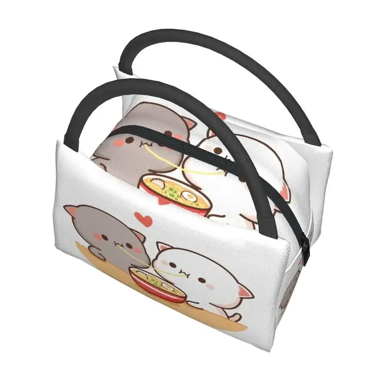 Изолированная сумка-тоут для ланча с рисунком кошек из персика и Гомы мочи женщин