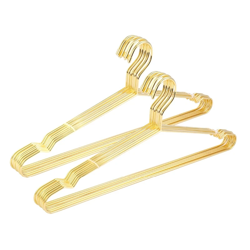 

Promotion! 15Pcs Copper Gold Metal Clothes Shirts Hanger with Groove, Heavy Duty Strong Coats Hanger, Suit Hanger Gold