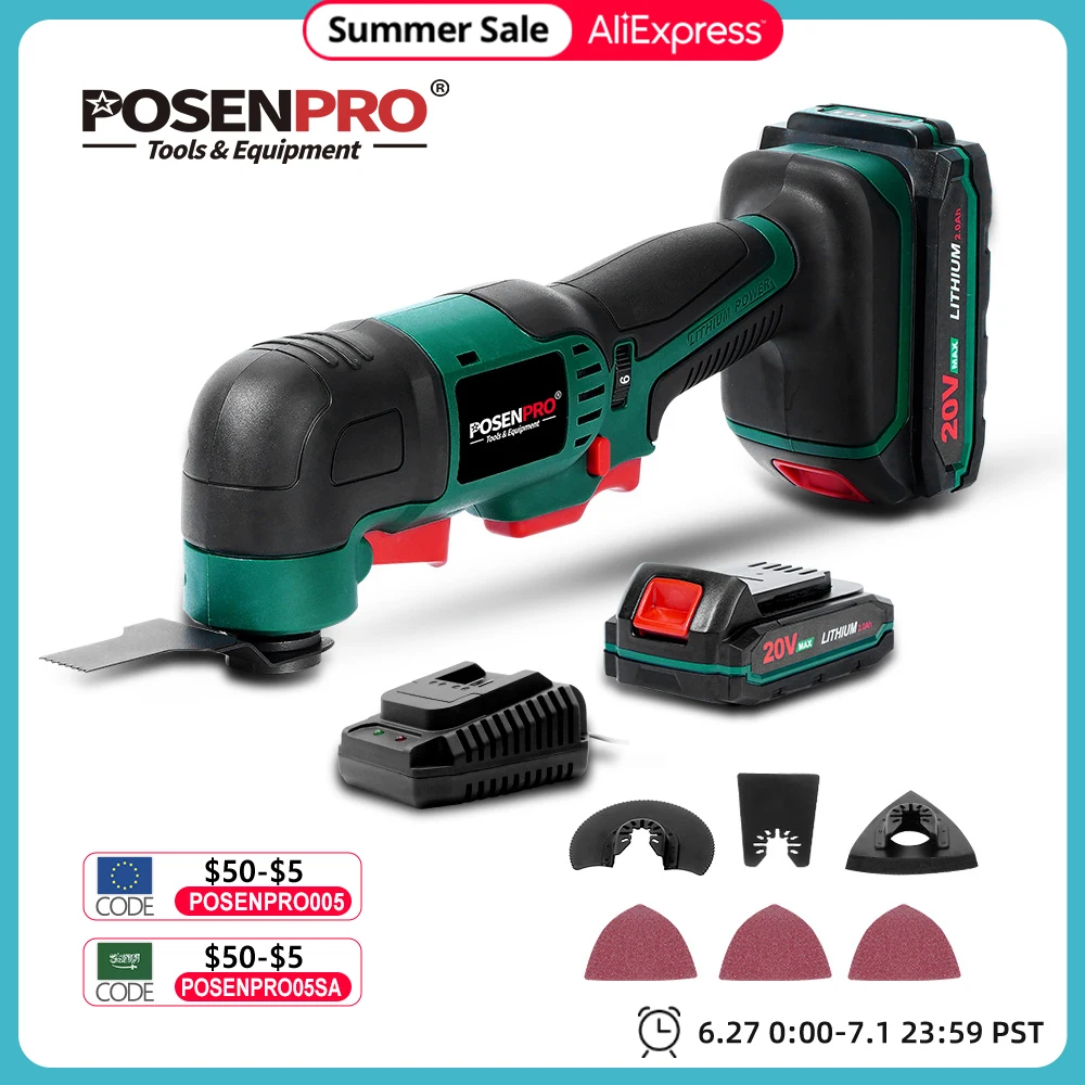 

Oscillating Tool 20V Li-ion Kit Multi-Tool Variable Speed Cordless Electric Trimmer Saw Renovation Tool Tools
